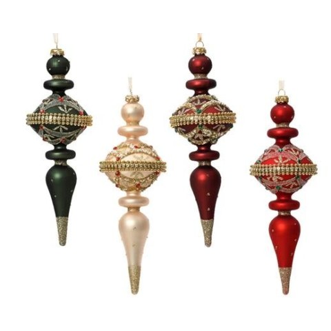 ADDOBBO VETRO H.24CM. ASSORTITI GLITTERATI